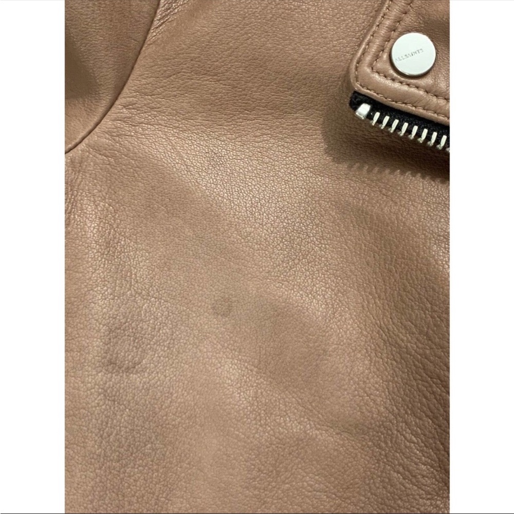 All Saints Dalby Pink or Mauve Leather Jacket - Picture 5 of 9